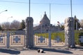 The Mausoleum of the Heroes of World War I from Marasesti. A dog sleeping at the entrance