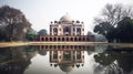 Mausoleum of Humayun in Delhi, UNESCO Historical Site. AI generated.