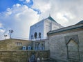 The Mausoleum of Mohammed V is a historical building located on the opposite side of the Hassan Tower in Rabat, Morocco Royalty Free Stock Photo