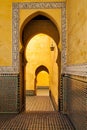 Mausoleum of Moulay Ismail interior in Meknes in Morocco Royalty Free Stock Photo