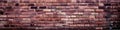 Mauve Brick Wall Background Panoramic Banner. Generative AI Royalty Free Stock Photo