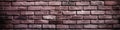 Mauve Brick Wall Background Panoramic Banner. Generative AI Royalty Free Stock Photo