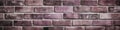 Mauve Brick Wall Background Panoramic Banner. Generative AI Royalty Free Stock Photo