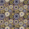 Mauve and yellow dots flowers seamless pattern