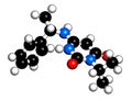 Mavacamten drug molecule. 3D rendering. Royalty Free Stock Photo