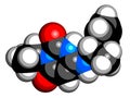 Mavacamten drug molecule. 3D rendering. Royalty Free Stock Photo