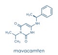 Mavacamten drug molecule. Skeletal formula Royalty Free Stock Photo