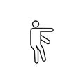 Mawashi gedan barai, karate line icon. Signs and symbols can be used for web, logo, mobile app, UI, UX