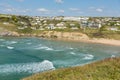 Mawgan Porth Cornwall England north coast near Newquay summer day with blue sky Royalty Free Stock Photo