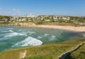 Mawgan Porth north Cornwall England near Newquay summer day with blue sky Royalty Free Stock Photo