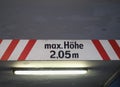 max Hoehe (Max height) sign in Germany
