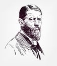 Max Maximilian Weber vector sketch portrait illustration editorial