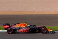 Max Verstappen driving his F1 Red Bull car at the 2021 British Grand Prix at Silverstone