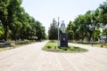 Maxim Gorky statue on boulevard in Akhtyrskiy Royalty Free Stock Photo