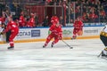 Maxim Tsyplakov 9 on the hockey game Spartak vs Severstal Cherepovets Royalty Free Stock Photo