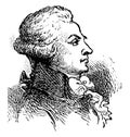 Maximilien Robespierre vintage illustration