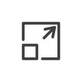 Maximize arrow line icon