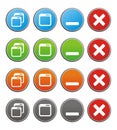 Maximize minimize circle buttons Royalty Free Stock Photo