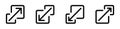 Maximize and minimize vector icons. Increase and reduce signs. Full screen buttons. Scalable system. EPS 10Maximize and minimize