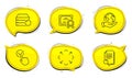 Search file, Recovery server and Checkbox icons set. Maximize sign. Find document, Backup data, Approved. Vector