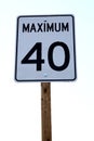 Maximum 40 Sign