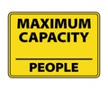 Maximum Capacity People Sign, OSHA sign for maximum people capacity