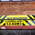 Maximum Headroom Warning Sign on a Public Carpark Royalty Free Stock Photo