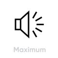 Maximum icon. Editable Vector Outline.