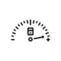 Black line icon for Maximum, speed and panel