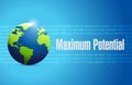 maximum potential globe sign concept illustration Royalty Free Stock Photo