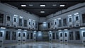 Maximum security prison. Lights turning on in maximum security penitentiary.
