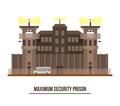 Maximum security prison with prisoner vehicle