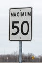50 Maximum Sign Speed limit in America Royalty Free Stock Photo
