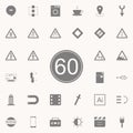 Maximum speed limit 60 icon. web icons universal set for web and mobile Royalty Free Stock Photo