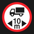 Maximum vehicle length sign flat icon