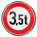 Maximum weight of 3.5 tonnes Royalty Free Stock Photo