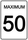 Maximum 50 Speed Sign rectangular shape Royalty Free Stock Photo
