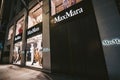 MaxMara Store in the evening closed during the covid 19 lockdown