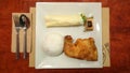 Maxs restaurant fried chicken meal with rice in Quezon City, Philippines