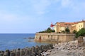 May 31 2023 - Ajaccio, Corsica, France: citadel with white lighthouse tower