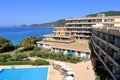 May 28 2023 - Ajaccio, Corsica, France: People sunbath in a Hotel of the City