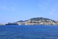 May 30 2023 - Ajaccio, Corsica, France: tourist cruise ships mooring in the harbor