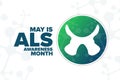 May is ALS Awareness Month. Holiday concept. Template for background, banner, card, poster with text inscription. Vector