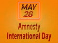 28 May, Amnesty International Day, Text Effect on orange Background