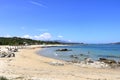 May 23 2023 - Arbatax, Sardinia, Italy: people at the hakuna matata beach with white sand and crystal clear water Royalty Free Stock Photo