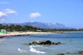 May 23 2023 - Arbatax, Sardinia, Italy: people at the hakuna matata beach with white sand and crystal clear water Royalty Free Stock Photo