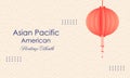 May Asian American and Pacific Islander Heritage Month. Illustration with text, Chinese pattern. Asia Pacific