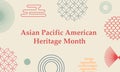 May Asian American and Pacific Islander Heritage Month. Illustration with text, Chinese pattern. Asia Pacific American Heritage