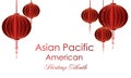 May Asian American and Pacific Islander Heritage Month. Illustration with text, Chinese pattern