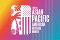 May is Asian Pacific American Heritage Month. Holiday concept. Template for background, banner, card, poster with text
